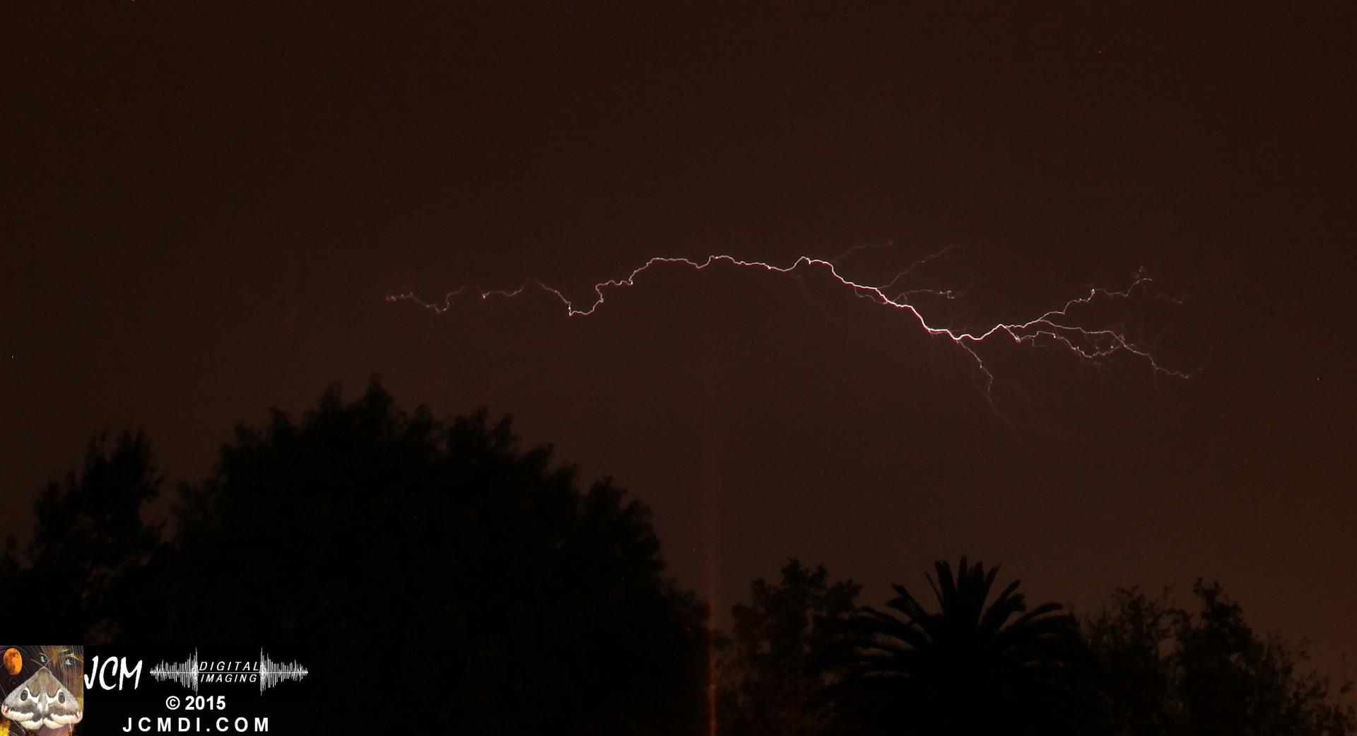 Long exposure lightning image from March 18 2015 Santa Clarita JCMDI.COM